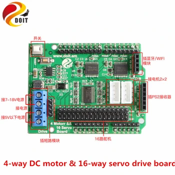 SZDOIT Wifi/Bluetooth/Mâner de Control Kit 2/4 canale Motor de curent continuu & 16-canal de acționare Servo Bord pentru RC Robot Piese pentru Arduino