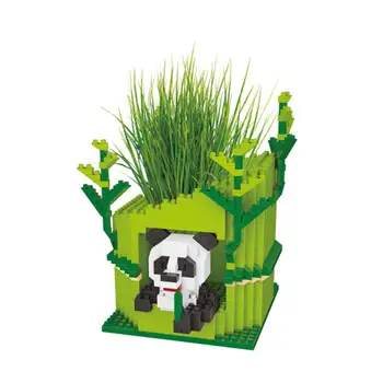 Fierbinte lepining creatorii clasic Panda Ghiveci de Animale Ghiveci Pen Recipient mini Micro Blocuri de Diamant model cărămizi jucarii cadou