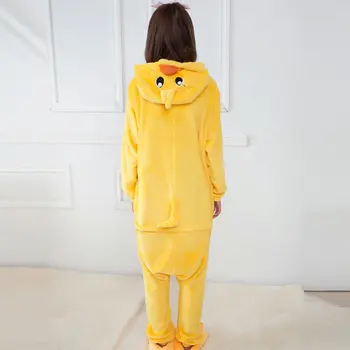 Kigurumi Rață Galben body-uri, Pijamale Seturi de animale costum de Pijama Unisex Desene animate Cosplay caracter pijamas sleepwear