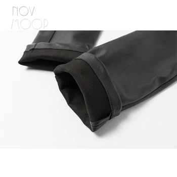 Novmoop de înaltă calitate importate întins din piele femei pensil pantaloni Pantalon en cuir întinde femme LT3250