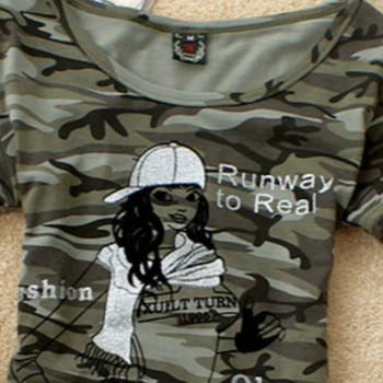 BabYoung Topuri de Vara Crescut Model de Tricou Femei Armata Camuflaj Uniforma Militară Tricou Femme Plus Dimensiune Camisetas Mujer 4XL