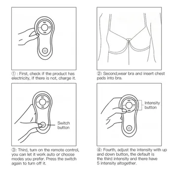 User-friendly Breast Enhancer Vibratoare pentru Masaj Electric Magnet Sutien San Musculare Masaj Pad Mașină de sex Feminin Design rezistent la apa