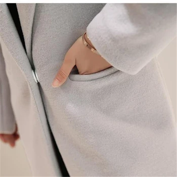 2020New de Moda Fierbinte Haina de Iarna Pentru Femei Lână Cald Elegant Îmbină cu Maneci Lungi Cașmir Femei Slim Buzunare Doamnelor Lână Coats