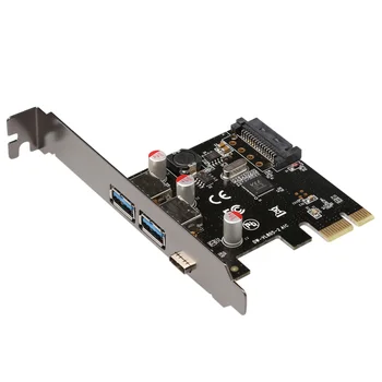 USB 3.1 Tip C PCIe Card de Expansiune PCI-e să-1 Tip C și 2 de Tip a, USB 3.0 Adapter PCI Express Riser card Pentru Desktop VL805 Chips-uri
