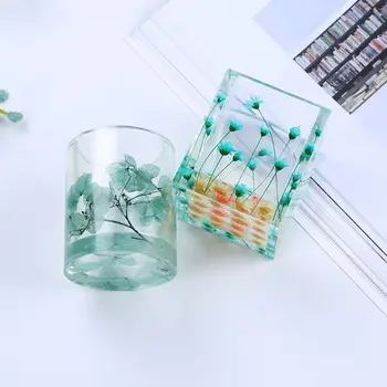 1 Set Rășini Epoxidice Cristal Mucegai Stilou Titularul Coaster Pandantiv Turnare Mucegai Silicon cu Pipete Agitatoare