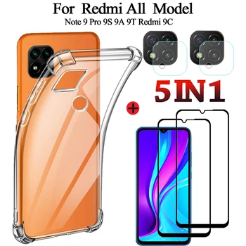Redmi Nota 9 Pro 9 9A 9T Redmi 9 c NFC Silicon Caz Acoperire Completă pentru Xiaomi Redmi9C Note9Pro Acoperi Coque Redmi 9C Caz de sticlă