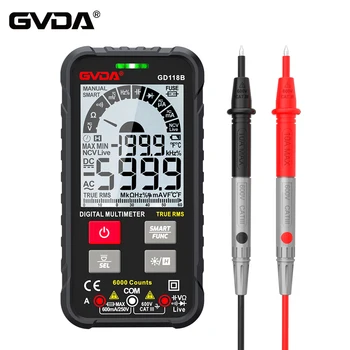 GVDA Multimetru Digital True RMS AC DC Capacitate Tester Ohm Hz Metru NCV de Temperatură și Tensiune Tester Inteligent Universal Multimetro