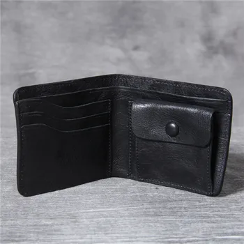 PNDME simplu de epocă de lux din piele negru barbati pentru femei portofel handmade piele ultra-subțire scurt, carte de titularul portofel