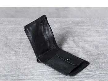 PNDME simplu de epocă de lux din piele negru barbati pentru femei portofel handmade piele ultra-subțire scurt, carte de titularul portofel