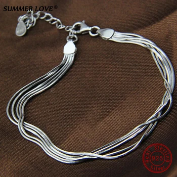 2020 Simplu Nou Multistrat Ciucure Șarpe lanț Brățară Reale 925 de bijuterii de Argint pentru femei, cadou de craciun