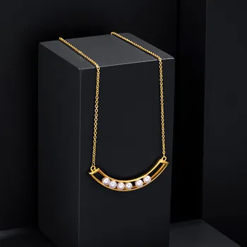 2020 Nou Imitație Pearl Lanț de Aur Pandantiv Colier pentru Femei de Moda Rafinat Clavicula Lanț de Bijuterii de Lux Cadou en-Gros