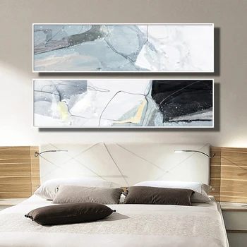 Modern Abstract Lung de Marmură Albastră de Fundal Dormitor Tablouri Canvas Printuri de Arta de Perete Imaginile pentru Camera de zi Decor Acasă
