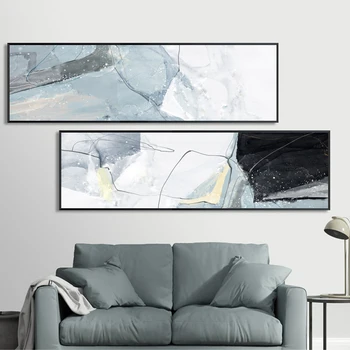 Modern Abstract Lung de Marmură Albastră de Fundal Dormitor Tablouri Canvas Printuri de Arta de Perete Imaginile pentru Camera de zi Decor Acasă