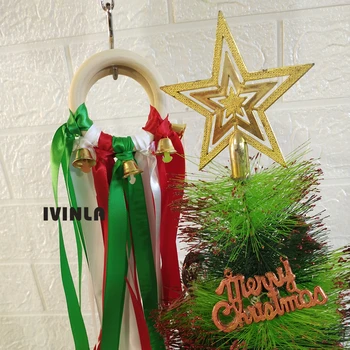 20buc/lot de Crăciun de Culoare Naturala de Lemn Ribbon Ring Waldorf Jucarii Copilul Nou-născut Teether Montessori Senzoriale Jucarii