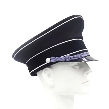 Al doilea RĂZBOI mondial WW2 German Germania Ofițer de Elită Lână Pălărie Ofițer Vizor Capac de Argint Snur Negru
