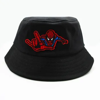 Spider broderie de bumbac Pălărie Găleată Pălărie Pescar călătorie în aer liber pălărie de Soare Capac Pălării pentru copil bărbați Femei 327