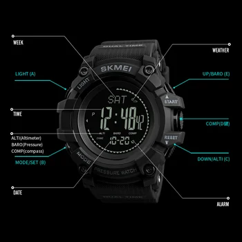 Noile Ceasuri Sport Barbati Brand De Lux Calorii Pedometru Digital Ceas Busola Altimetru Barometru Termometru Vreme Bărbați Ceasuri