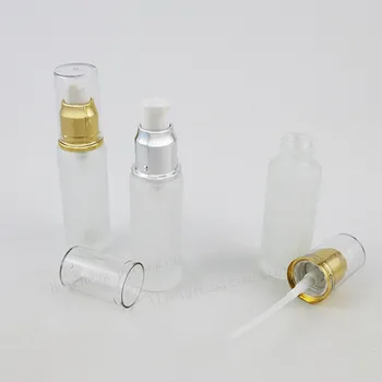 30ML Îngheț Sticla Lotiune Pompa de Sticlă 1oz Aluminiu Pompa de Sticlă 30cc Recipient de Sticlă 200pcs