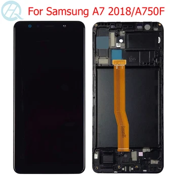 Original A7 2018 AMOLED LCD Pentru Samsung Galaxy A7 2018 A750 Display Cu Frame 6.0