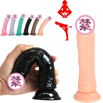 210mm 6 Culoare Super Mare Dildo Realist Penis Cu ventuza Jucarii Sexuale Pentru Femei Produse pentru Sex de sex Feminin Masturbari Penis