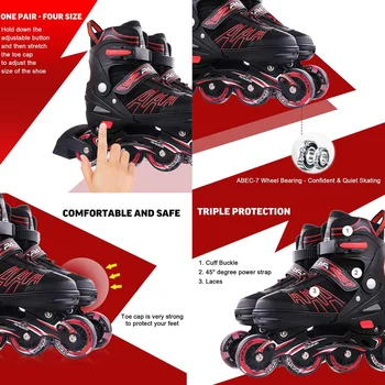 Patine Inline Pantofi Patine Cu Rotile Adidași Role Pentru Fete Baieti Incepator Pentru Adulti Copii Patine Inline Patine Cu Rotile Cu 4 Roti Flash