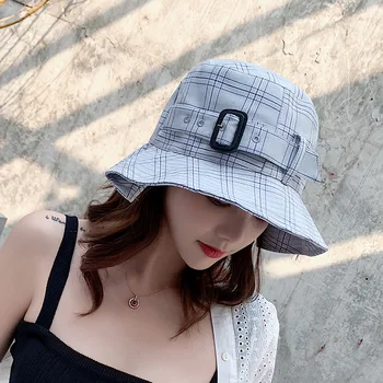 H7618 Primavara-Vara Pălărie Găleată de sex Feminin coreeană Catarama Decor Pescar Capac Pliabil Stil Academic Anti-UV Casual Fashion Caps