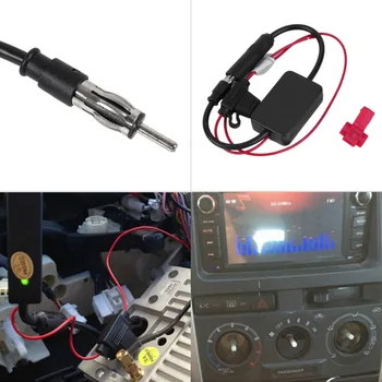 De înaltă Calitate Negru 12V Masina de Automobile Radio Amplificator de Semnal ANT-208 Auto FM Booster#