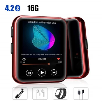 MP3 Player cu Clip Portabil MP3 Player cu Bluetooth 4.2 Music Player cu FM, Ecran Tactil Complet Mini MP3 Player pentru Sport