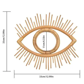 Ochi În Formă De Decorative Rama Oglinda Rattan Inovatoare Art Decor Oglindă De Machiaj Dressing Baie Agățat De Perete Rama Oglinda Meserii