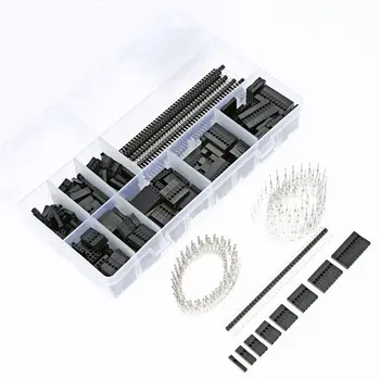 1450Pcs/Set 2.54 mm Conector Dupont Asortate Kit PCB Anteturile de sex Masculin Sertizare Pini+Feminin Pin Terminal Conectori de Bricolaj Electronice Set