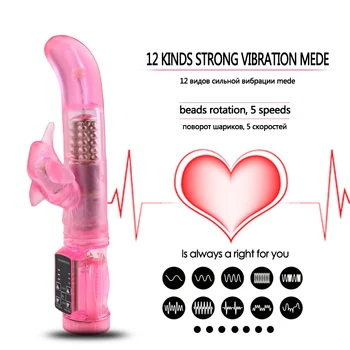 Rotație Vibrator Rabbit Vibrator 12 Viteza stimulator Clitoridian G spot Vibrator din Silicon Moale Intima sex produsului jucarie sexuala pentru Femei