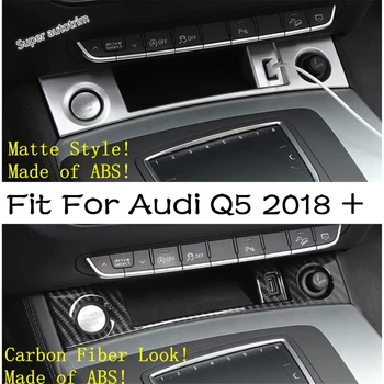 Lapetus Bricheta Start Stop Motor Butonul USB Decor Acopere Garnitura Pentru Audi Q5 2018 - 2021 Accesorii Interior ABS