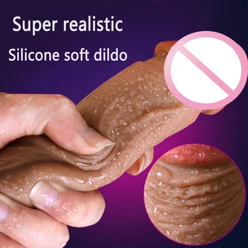 Super Realist Moale De Silicon Vibrator Ventuza Artificial Sex Masculin Penisului Penis Femeie Masturbator Adult Jucarii Sexuale Vibratoare Pentru Femei
