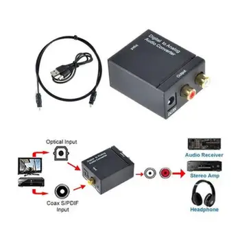 GRWIBEOU Digital la Analogic Audio Convertor Fibra Optica Toslink Coaxial Semnal RCA R/L Audio Decoder SPDIF ATV Amplificatorul DAC