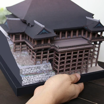 Candice guo! Puzzle 3D model din hârtie DIY jucărie Shimizu templu Japonia antică arhitectura celebru de mână de lucru ziua de nastere cadou de Crăciun 1p