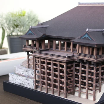 Candice guo! Puzzle 3D model din hârtie DIY jucărie Shimizu templu Japonia antică arhitectura celebru de mână de lucru ziua de nastere cadou de Crăciun 1p