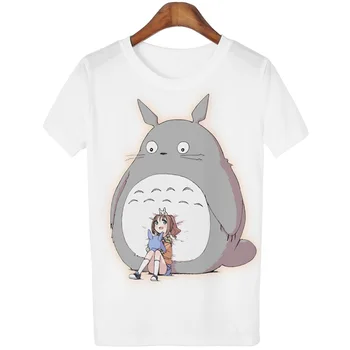 Fevengetoll tricou Casual pentru Femei Tricou Harajuku Totoro Imprimare Camisetas Mujer Topuri o-neck tricou Drăguț Teuri Femme WMT83