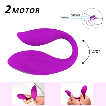 10M de la Distanță forma de U, Forma Clitorisului G Spot Cupluri Vibrator cu Dual Motors 12 Moduri Personale Vibratoare Masturbari jucarii Sexuale Vibratoare