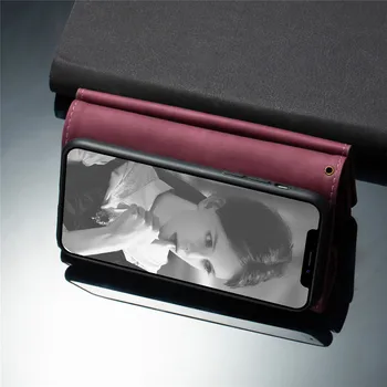 De lux cu Fermoar Flip din Piele de Caz Pentru iPhone SE 2020 12 Mini 11 Pro X XS Max XR 6 6s 7 8 Plus 5 5s Diagonală Portofel Telefon Capacul Sac
