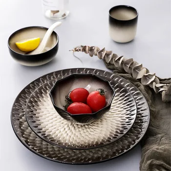 Noua Creatie Stil Japonez Friptura Ceramice Desert Placa de Sushi Set Portelan Farfurie Ceașcă de Ceai Supa de Orez lingura Tacamuri