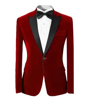 Roșu Bărbați Sacou Blazer Buton Rever de Vârf Jacheta Barbati Formale Purta Haina Jacheta pentru Seara de Bal Petrecere Eveniment Personalizat