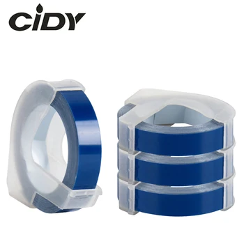CIDY 4buc Compatibil DYMO 3D 9mm Albastru Plastic Organizator Xpress Etichete pentru Relief factorii de Decizie de Etichete DYMO 1610/1575 motex E101