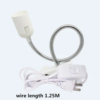 E27 AC 220V 360 de Grade Flexibil Clip pe Comutator Lampa LED Soclu Suport Cablu de Alimentare NE/eu/UK Plug 40cm Furtun Metalic de lumină