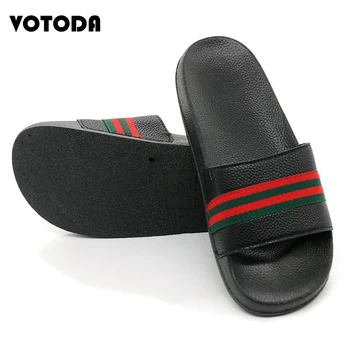 Brand De Moda Pentru Bărbați Papuci De Plajă De Vară Sandale Plate Cu Dungi Panglică Slide-Uri Non Alunecare În Aer Liber Pantofi Casual Unisex Acasă Flip Flops