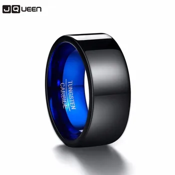 Nouă Bărbați Clasic Inel Bijuterii 10mm Latime Lustruit Negru Albastru Tungsten Inel de Oțel pentru Bărbați Bijuterii Inel de Nunta