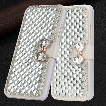 Bling Diamant Bowknot din Piele de Caz pentru IPhone 12 Mini 11 Pro Max X XR XS 7 8 6 Plus 6S 5 SE 2020 Carte de Titularul Portofel Flip Cover
