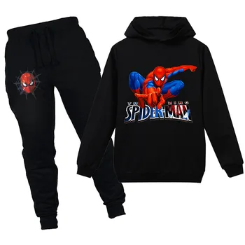 Disney Copii Hanorace Trening Spider Man Baby Girl Haine Pentru Copii Băiat Seturi De Îmbrăcăminte Spiderman Desene Animate Baiat Cu Gluga Pantaloni Costume
