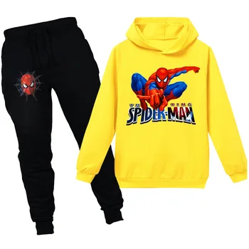 Disney Copii Hanorace Trening Spider Man Baby Girl Haine Pentru Copii Băiat Seturi De Îmbrăcăminte Spiderman Desene Animate Baiat Cu Gluga Pantaloni Costume