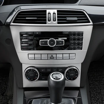 Din Oțel inoxidabil Consola centrala Aer Conditionat CD Capacul Panoului Ornamental Benzi Pentru Mercedes Benz C Class W204 200 260 2011-