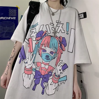 Vara Goth Sexy Femeie Tee Estetice Vrac Femei T-shirt Punk Grunge Întuneric Streetwear Doamnelor de Sus Gotic Tricouri Harajuku Haine